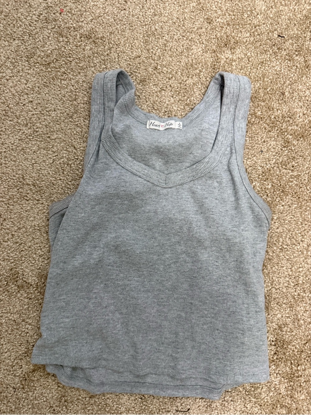 Heart Hips Light Gray Ribbed Tank